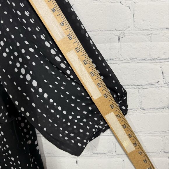 Momentum Sheer Cropped Blouse Women Plus Size 2x Black White Dots Whimsygoth - Picture 9 of 10